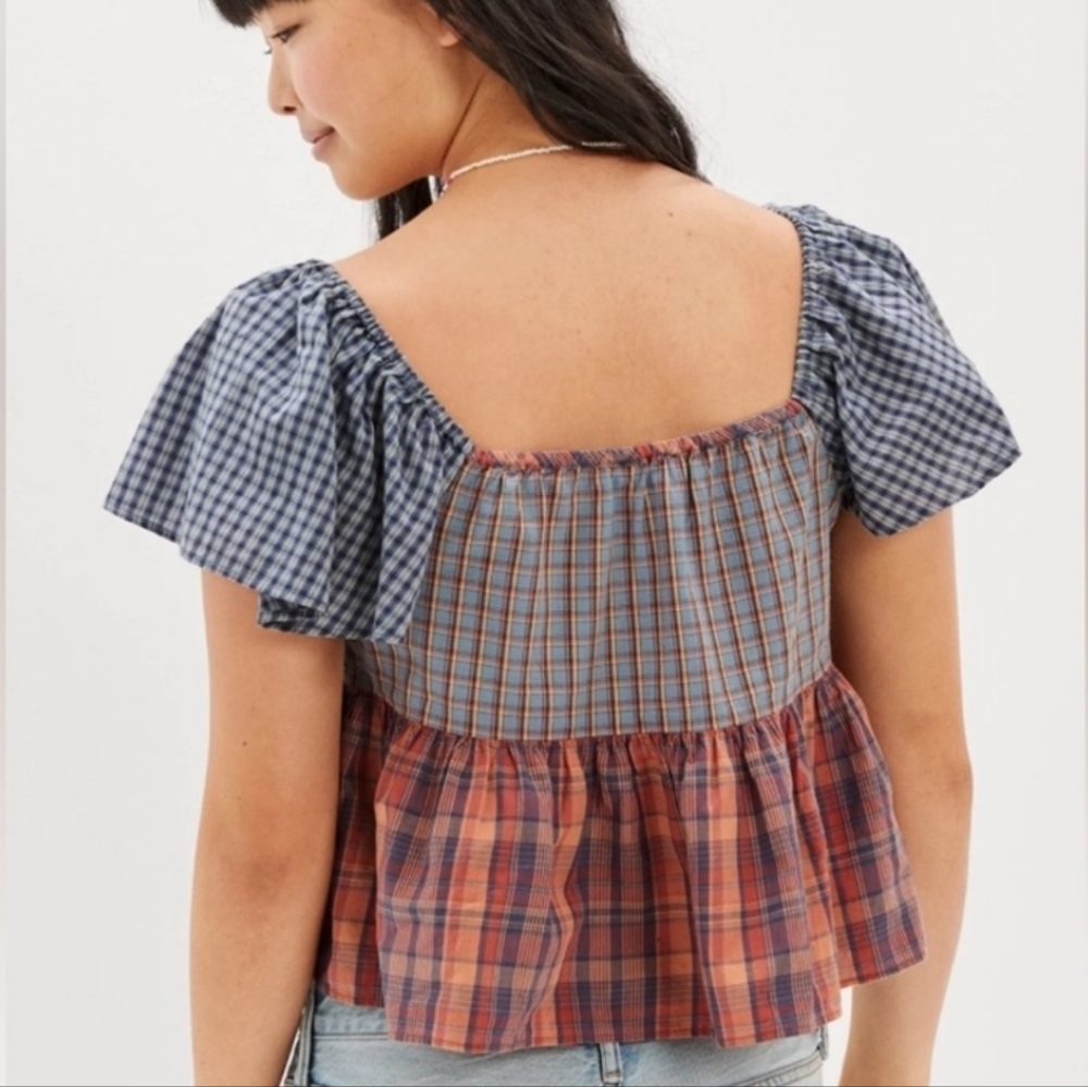 American Eagle V-Neck Babydoll Blouse Size L - Picture 4 of 12